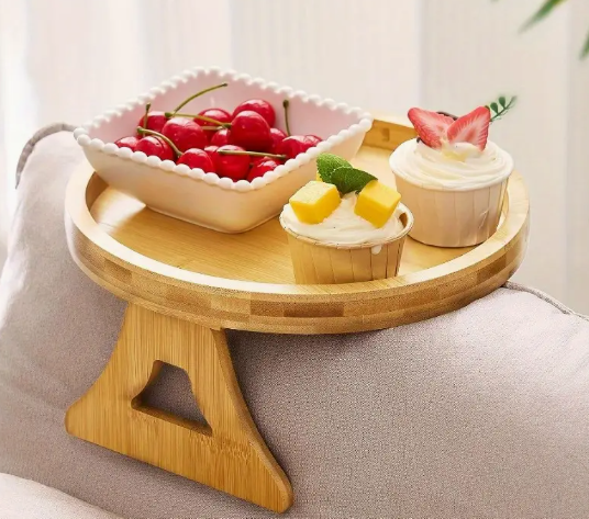 Multifunction Bamboo Couch Arm Tray