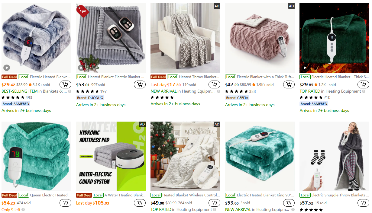 Heated Blankets & Throws