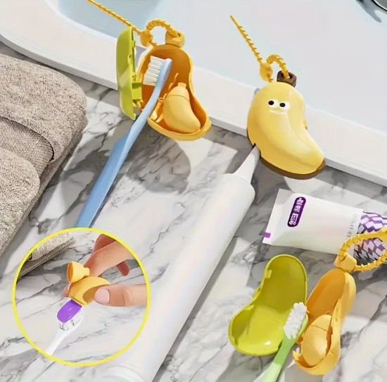 Banana Toothbrush Buddy Kids’ Suction Holder & Cover