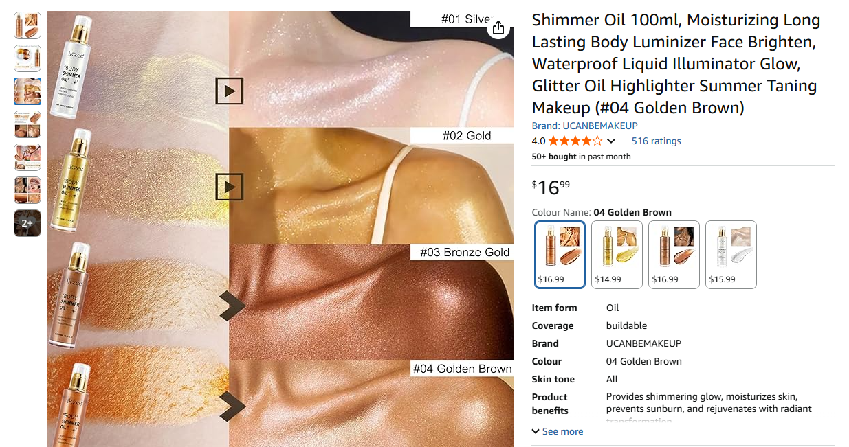 Shimmer Body Oil