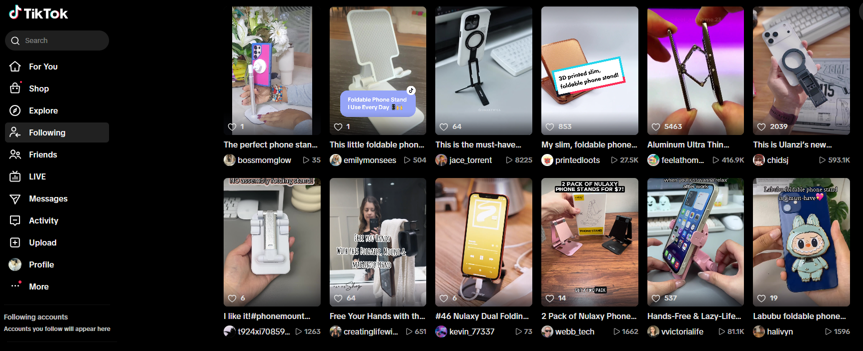 Foldable phone stand