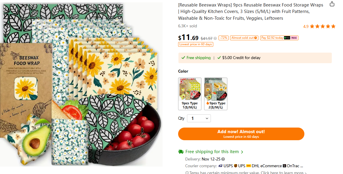 Reusable Beeswax Wraps