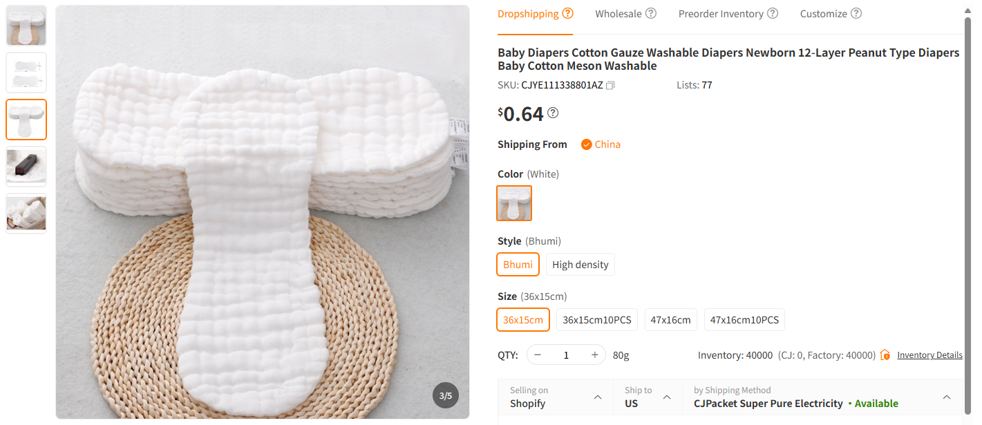 Organic Cotton Baby Diapers