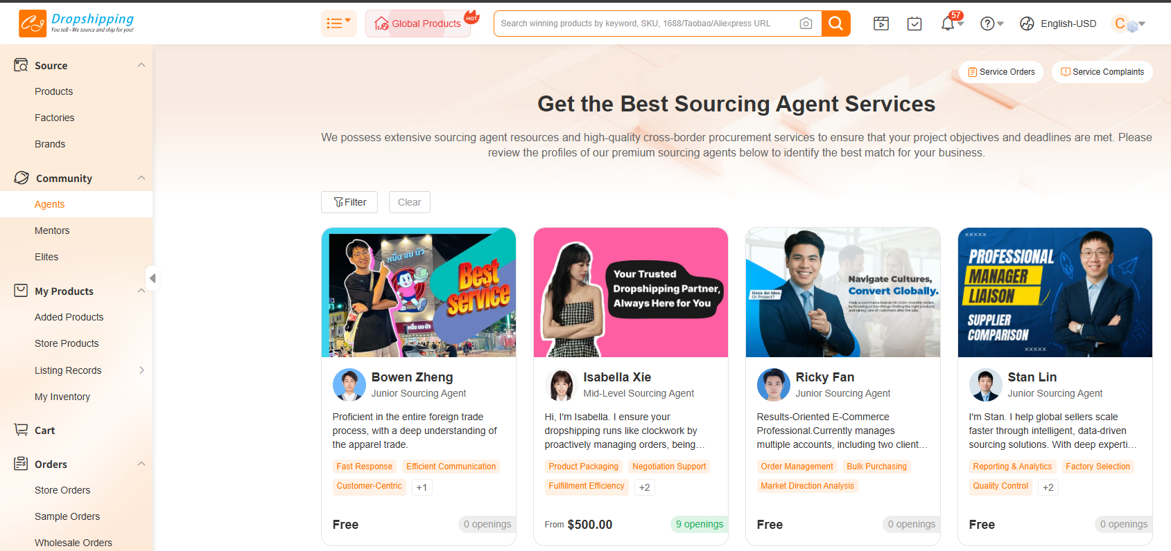 CJdropshipping sourcing agent