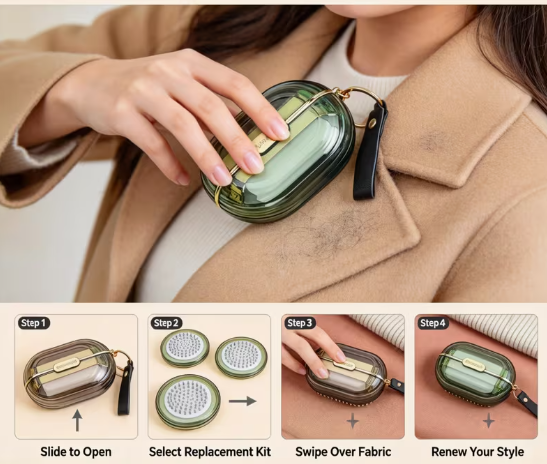 Pet hair remover roller for furniture and clothing