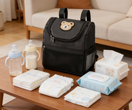 Stroller organizer bag or compact parent travel caddy