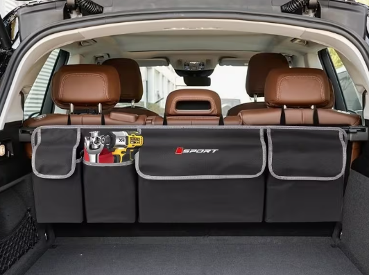 Foldable car trunk organizer