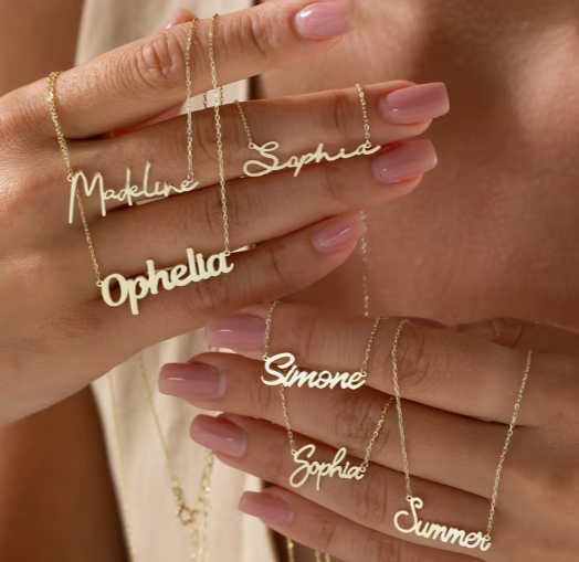 Personalized name necklace gift for Mother’s Day 2026
