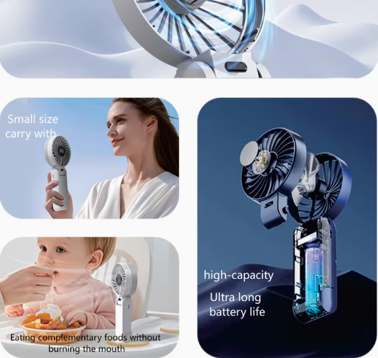 Mini handheld fan or foldable travel fan