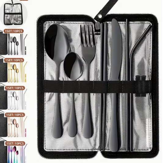 Portable picnic tableware or cutlery set