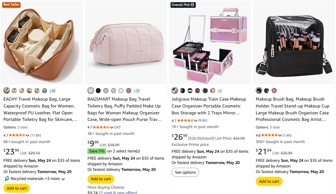 Makeup Storage and Travel Accessories