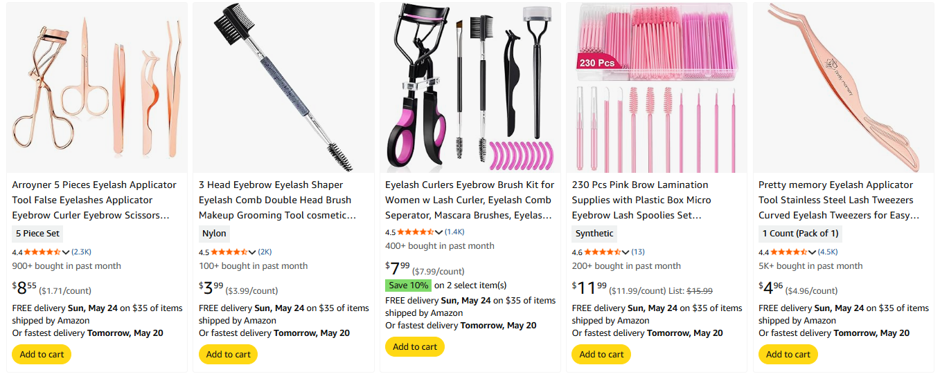 Lash and Brow Tools