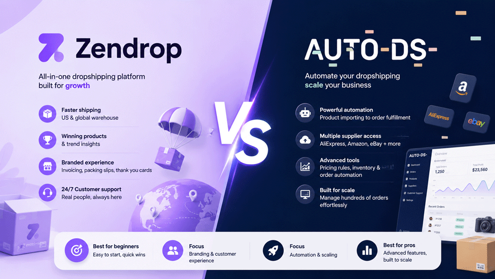 Platform Autods Zendrop vs AutoDS: Which Dropshipping Platform Is Better in 2026?
