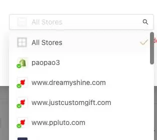 Store scope dropdown: All Stores and connected stores