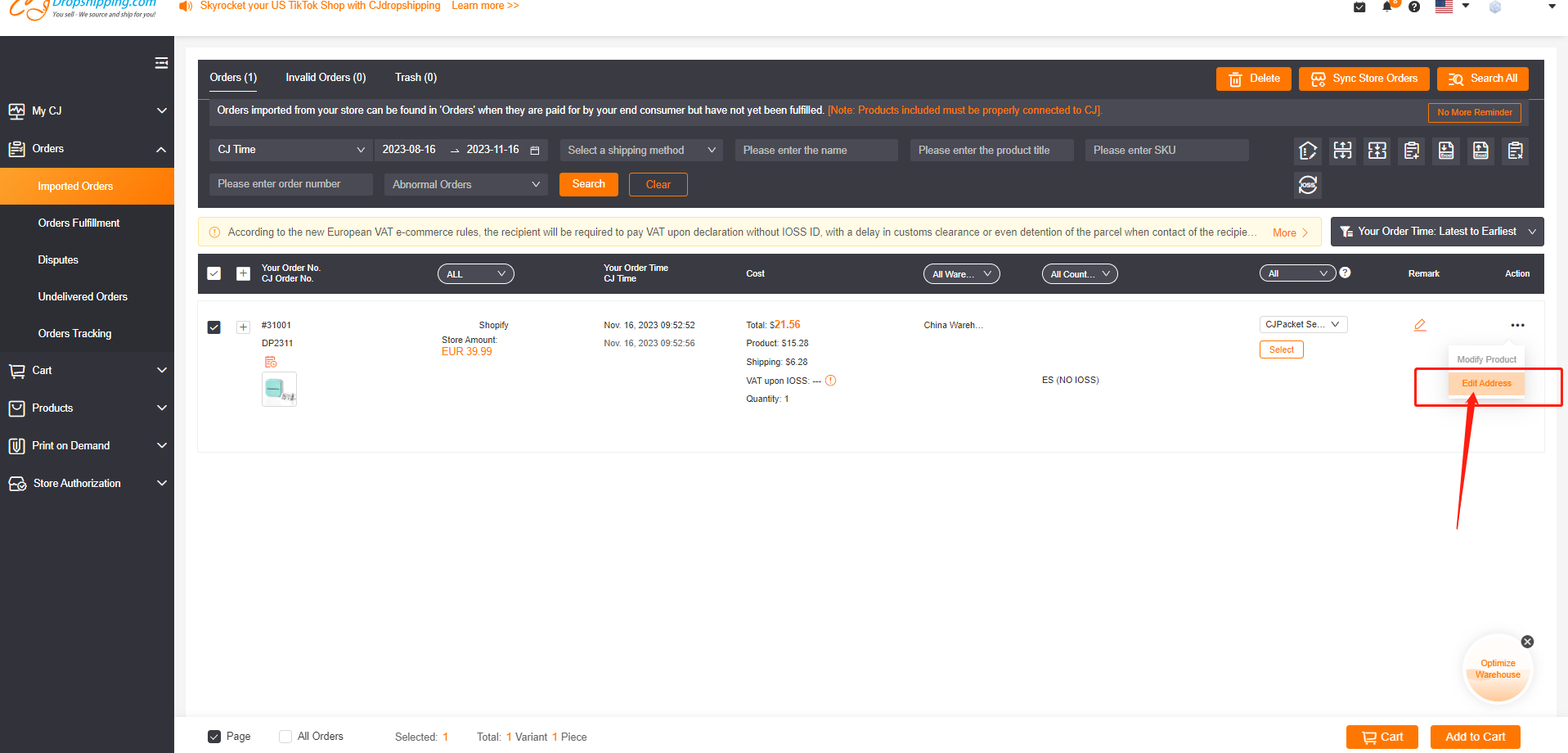 IOSS Declaration Settings