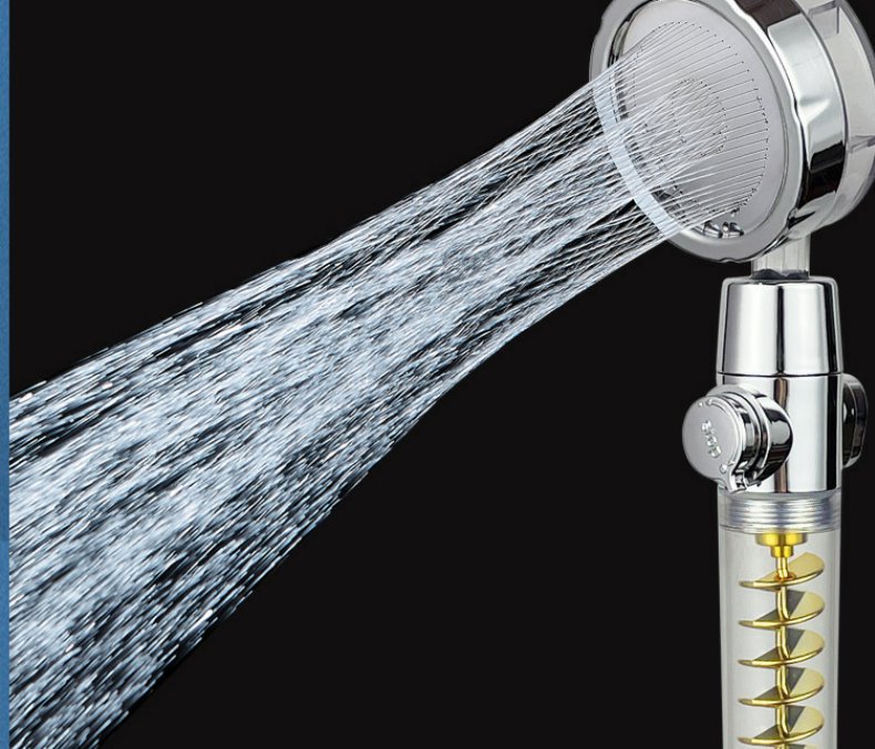 Turbo Fan Shower Head with 4 Filters