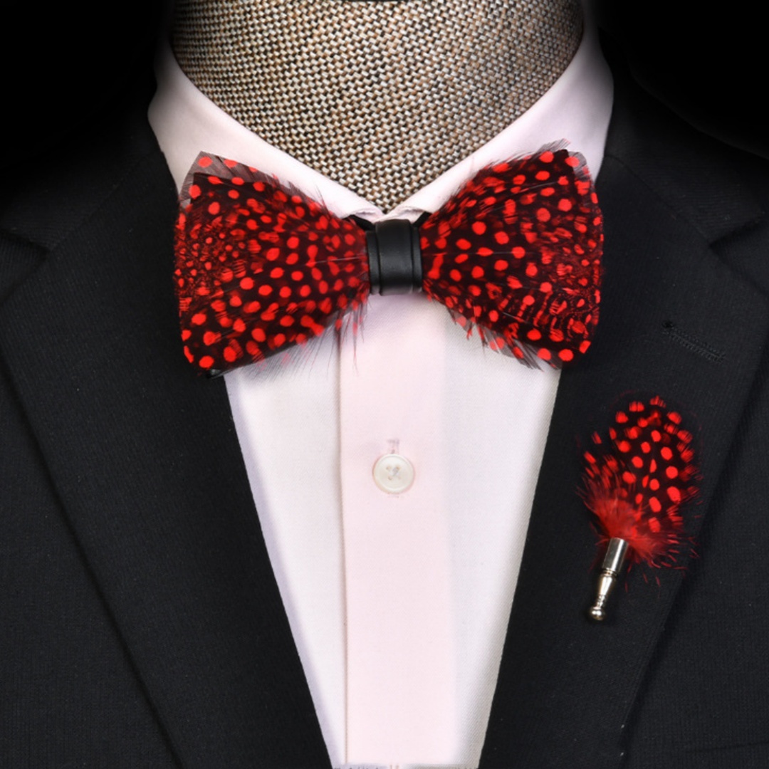 mens feather bow tie