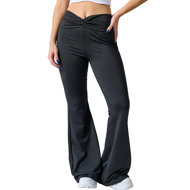 High Waisted Bell Bottoms for Women, Casual Work Trousers, Yoga Dress Pants,  Solid Color, Elasticity for