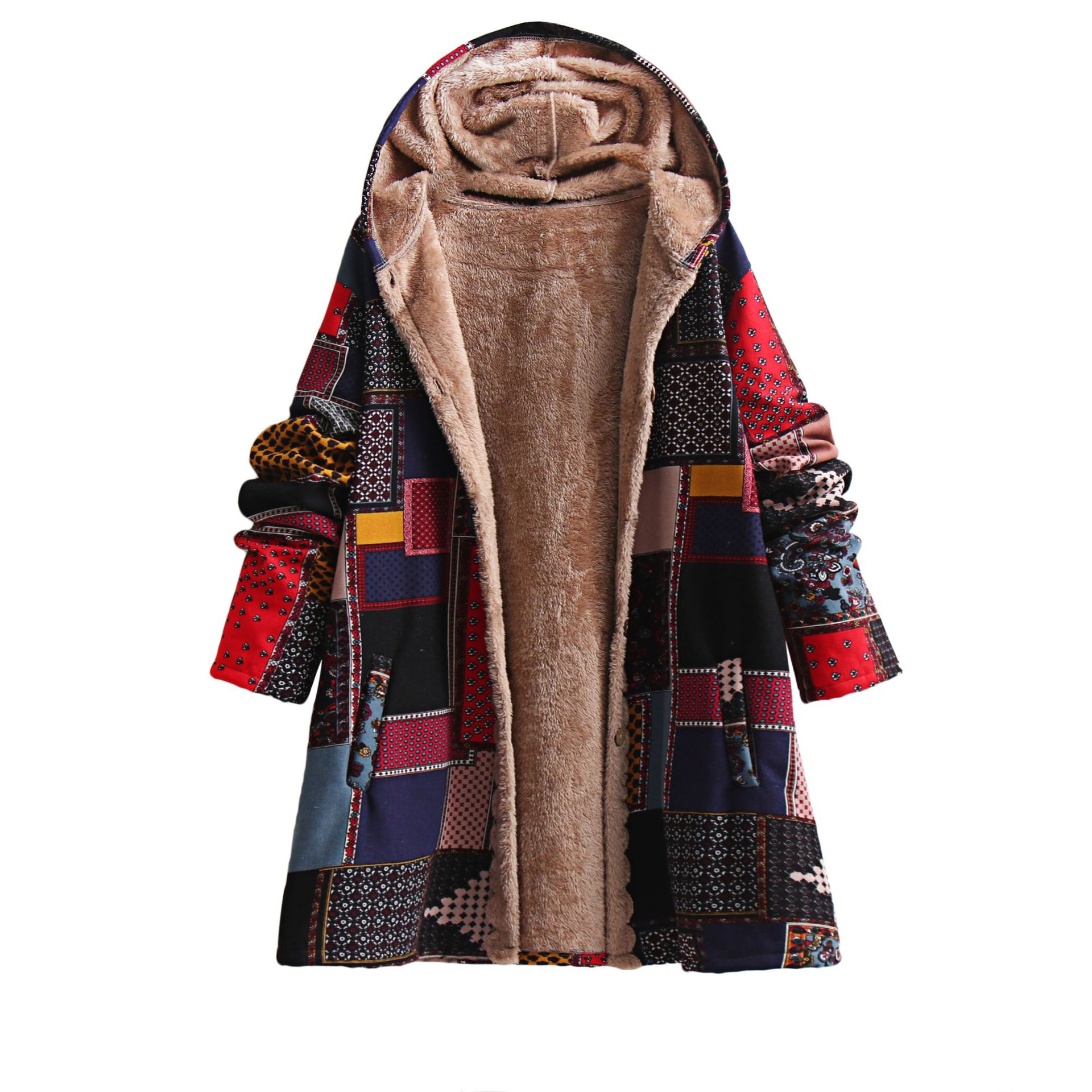 Autumn And Winter New Ethnic Style Cotton-padded Coat Hooded Cotton ...