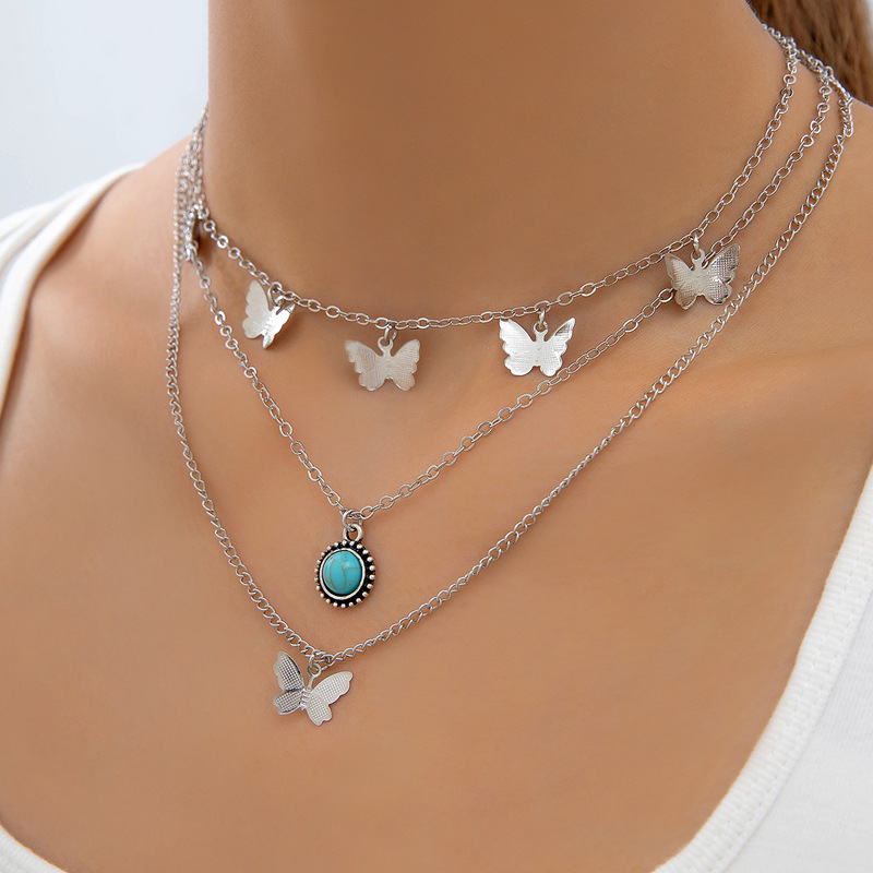 Women Ethnic Wooden Alloy Flower Tassel Pandent Necklace main image 0