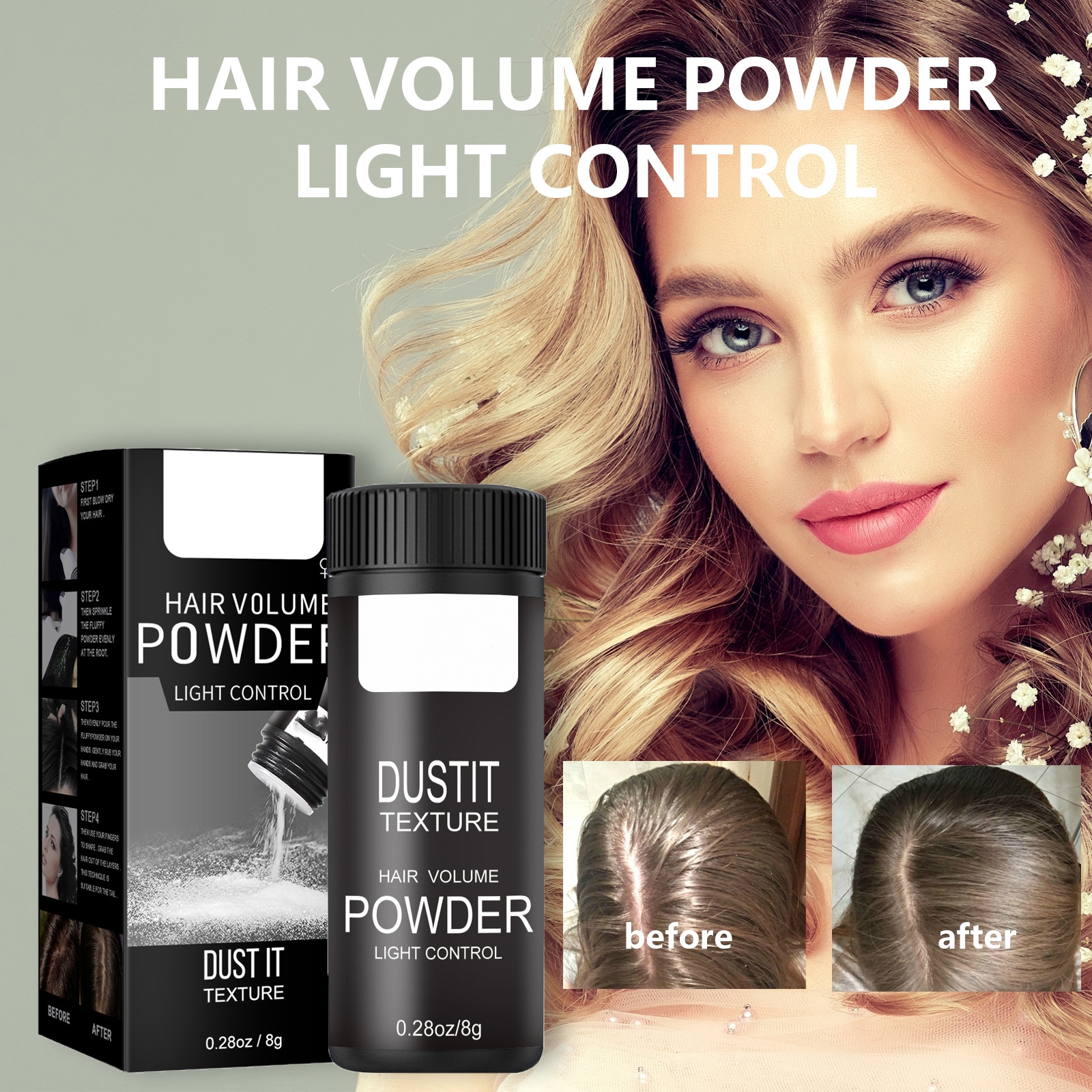 Hairstyle Booster Powder Hair Styling Fluffy Dry Mattifying Powder ...